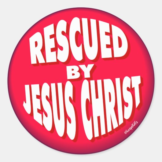 Gered door Jezus Ronde Sticker (Voorkant)