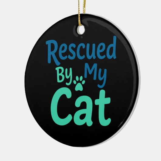 Gered door mijn kat keramisch ornament (Links)