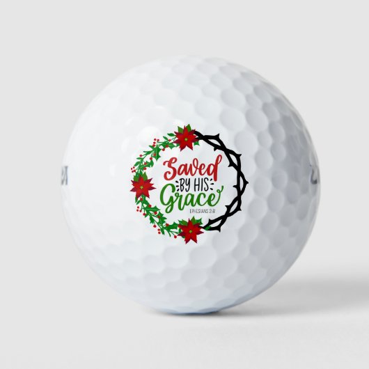 Gered door Zijn Genade Kerstkrans Golfballen (Voorkant)