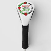 Gered door Zijn Genade Kerstkrans Golfheadcover (Voorkant)