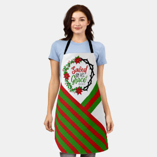 Gered door Zijn Genade Kerstkrans Schort