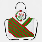 Gered door Zijn Genade Kerstkrans Schort (Voorkant)