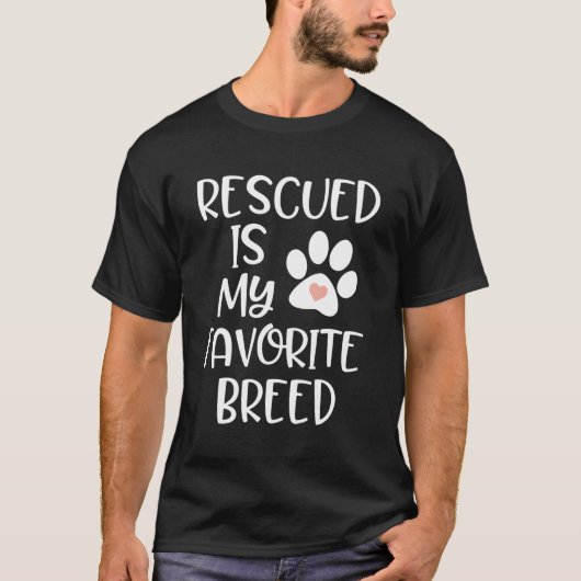 Gered is mijn favoriete ras hond kat adoptie quotu t-shirt (Voorkant)