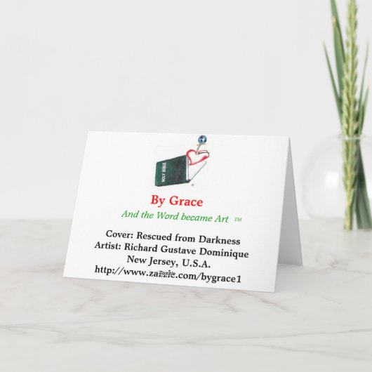 Gered uit de duisternis feestdagen kaart (Achterkant)