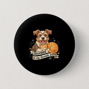 Geredd is mijn favoriete ras hond kat huisdier ado ronde button 5,7 cm