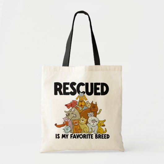 Geredde hond en kat is mijn favoriete ras tote bag (Voorkant)