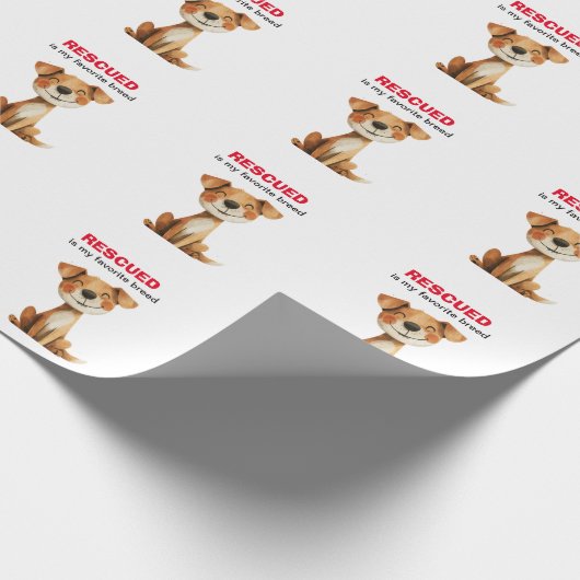 Geredde is mijn favoriete ras hond ontwerp cadeaupapier (Hoek)
