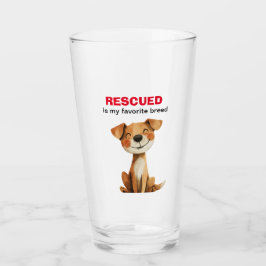 Geredde is mijn favoriete ras hond ontwerp glas