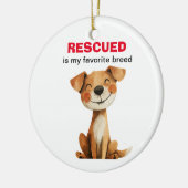 Geredde is mijn favoriete ras hond ontwerp keramisch ornament (Links)
