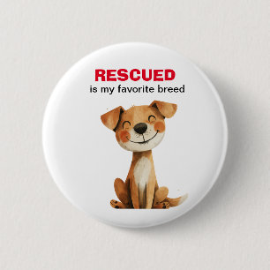 Geredde is mijn favoriete ras hond ontwerp ronde button 5,7 cm