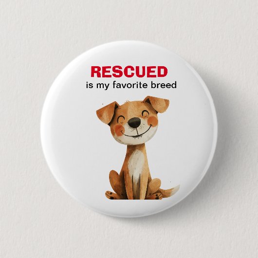 Geredde is mijn favoriete ras hond ontwerp ronde button 5,7 cm (Voorkant)