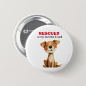 Geredde is mijn favoriete ras hond ontwerp ronde button 5,7 cm (Voorkant /achterkant)