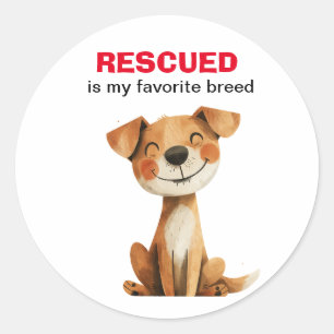 Geredde is mijn favoriete ras hond ontwerp ronde sticker