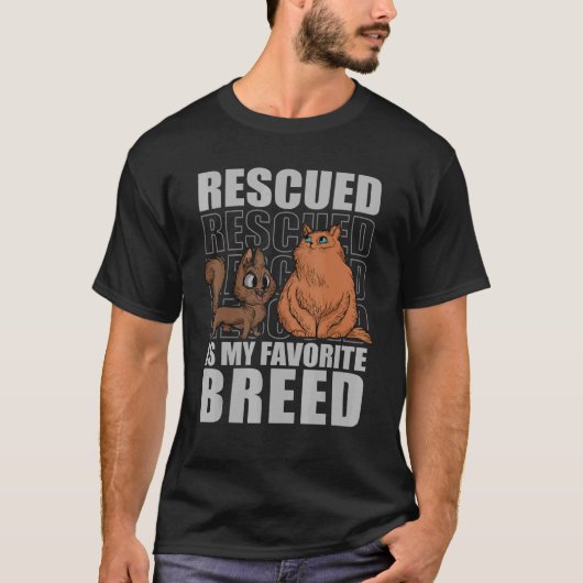 Geredde is mijn favoriete ras Katten Dierenasiel V T-shirt (Voorkant)