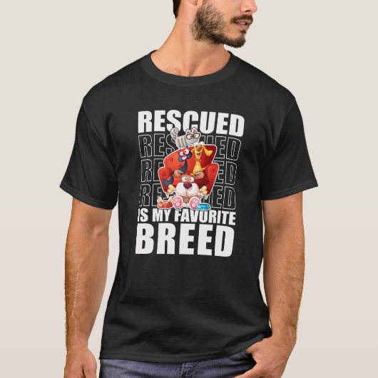 Geredde is mijn favoriete ras Katten Honden Dierre T-shirt (Voorkant)