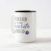 Geredde is mijn favoriete ras! tweekleurige koffiemok (Voorkant links)