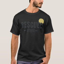 GEREDDE STAAT – Reddingshond Geometrische Typograf T-shirt