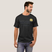 GEREDDE STAAT – Reddingshond Geometrische Typograf T-shirt (Voorkant volledig)