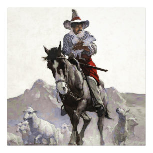 Geredde Westerse Kunst door NC Wyeth Foto Afdruk