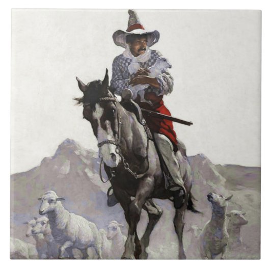 Geredde westerse kunst door NC Wyeth Tegeltje (Voorkant)