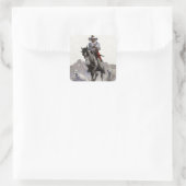 Geredde westerse kunst van NC Wyeth Vierkante Sticker (Tas)