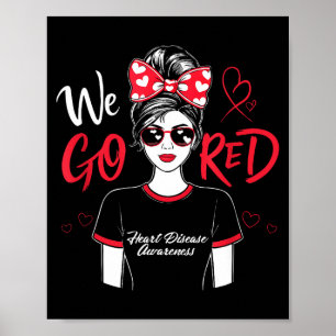 Geredderde rommelige knot vrouwen in februari hart poster