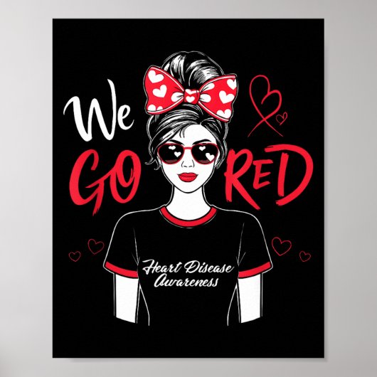 Geredderde rommelige knot vrouwen in februari hart poster (Voorkant)