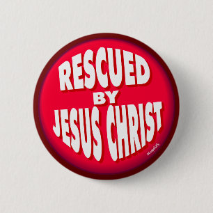 Geredeld door Jezus Christus Ronde Button 5,7 Cm