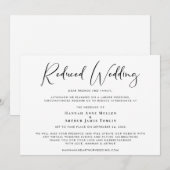 Gereduceerde Trouw Elegante Kalligrafie Aankondiging (Voorkant / Achterkant)