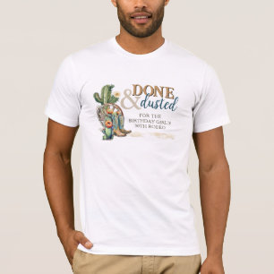 Gereed en afgestoft land Westerne verjaardag cowgi T-shirt