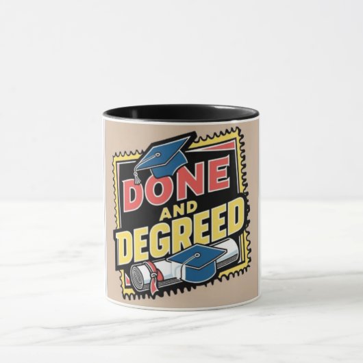 Gereed en gedecideerd postzegel mok (Midden)