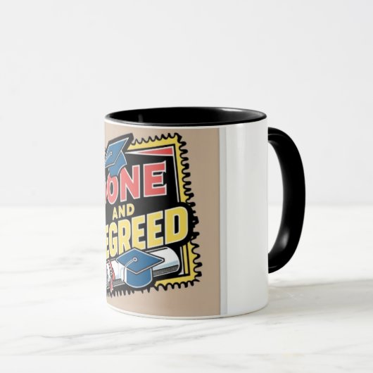 Gereed en gedecideerd postzegel mok (Voorkant rechts)