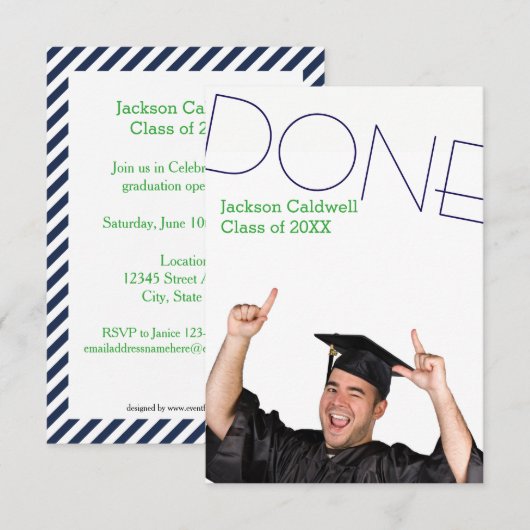 Gereed Foto Verticaal - 3x5 Graduation Party Uitno Kaart (Voorkant / Achterkant)