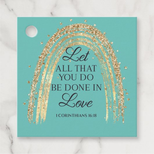 Gereed in Love Gold Rainbow Bedankjes Labels (Voorkant)