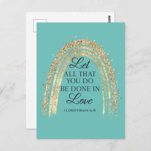 Gereed in Love Gold Rainbow Briefkaart (Voorkant / Achterkant)