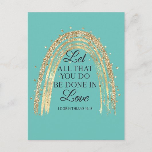 Gereed in Love Gold Rainbow Briefkaart (Voorkant)