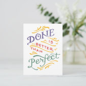 Gereed is beter dan perfect - kleur briefkaart (Staand voorkant)