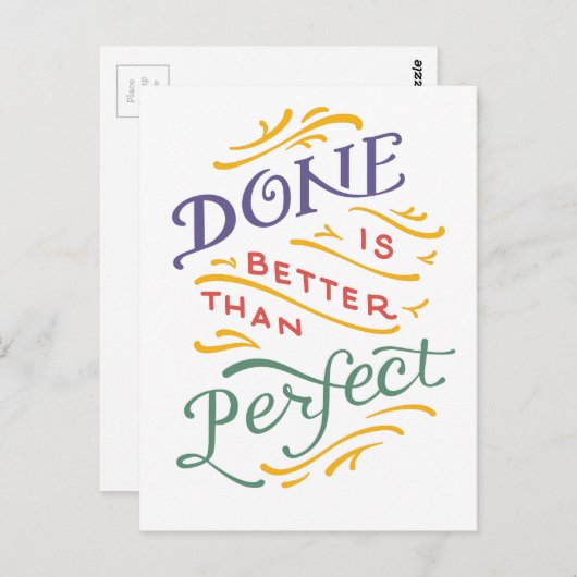 Gereed is beter dan perfect - kleur briefkaart (Voorkant / Achterkant)