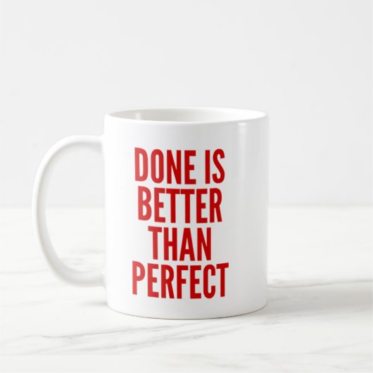 Gereed is beter dan perfect koffiemok (Links)