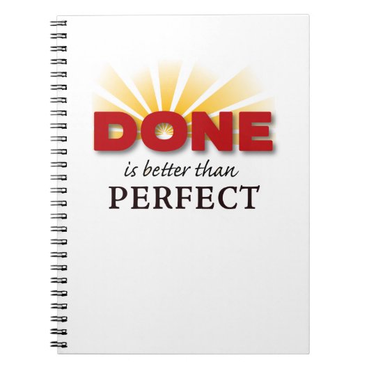 Gereed is beter dan perfect notitieboek (Voorkant)