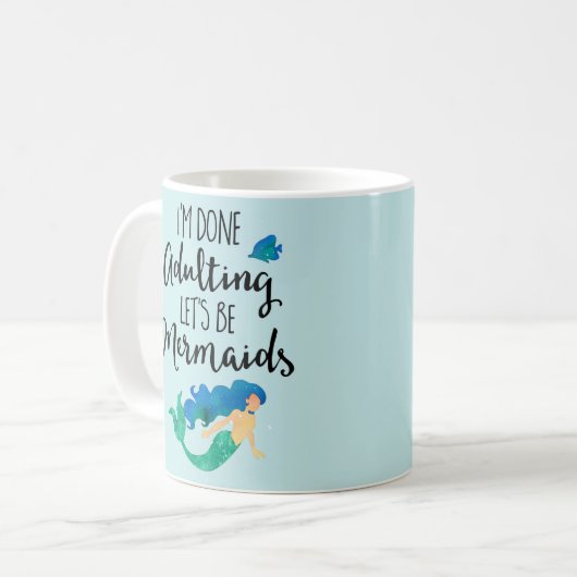 Gereed Mermaids Funny Quote Koffiemok (Voorkant links)