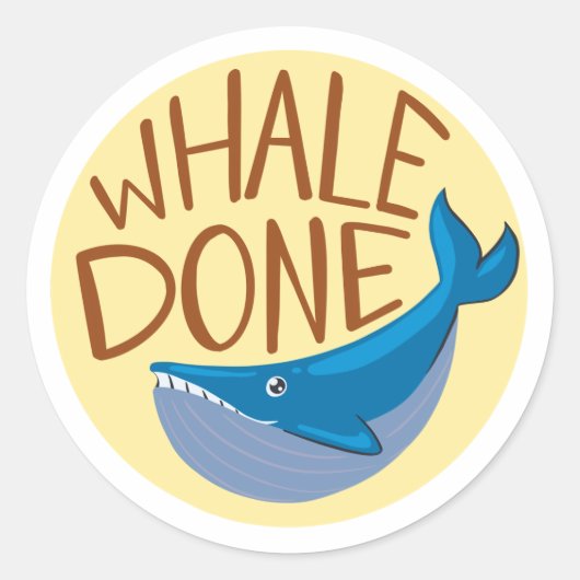 Gereed voor walvis ronde sticker (Voorkant)