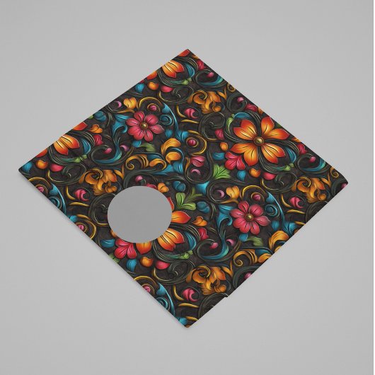 Gereedgemaakt gegraveerd lederen look bloemen tissuepapier