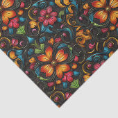 Gereedgemaakt gegraveerd lederen look bloemen tissuepapier (Detail)