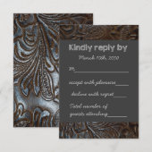 Gereedgemaakt lederen krijtbord bruiloft RSVP Kaartje (Voorkant / Achterkant)