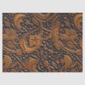 Gereedgemaakte lederen bloemen op middernacht Deco Tissuepapier (Voorkant)