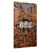 Gereedgemaakte Lederen Monogram Naam Klembord (Rechts)