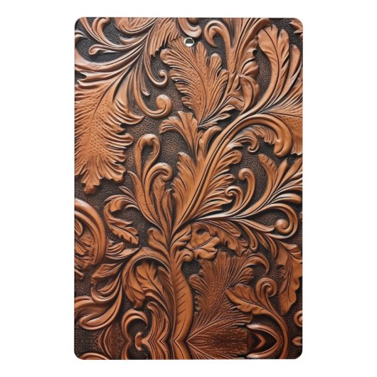 Gereedgemaakte Lederen Monogram Naam Mini Klembord (Achterkant)