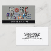 Gereedschap Alphabet Home Reparaties Grijs Visitek Visitekaartje (Voorkant / Achterkant)