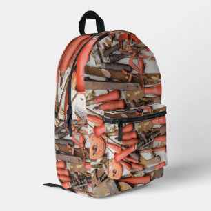 Gereedschap Antiek Rustiek Rood Man Tool Bedrukte Rugzak